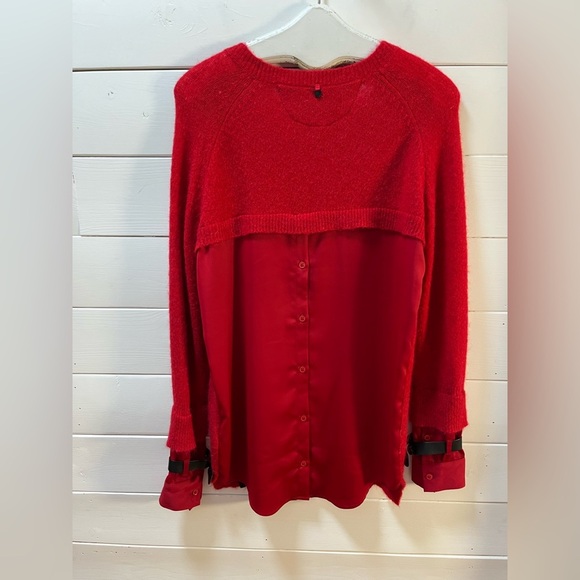 RUDSAK – Red Wool & Mohair Sweater with Leather Details – Size P/ - Picture 8 of 13